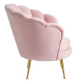 Wholesale Furniture Sofa Lounge Gold Legs Pink Velvet Shell Shaped Armchair modern